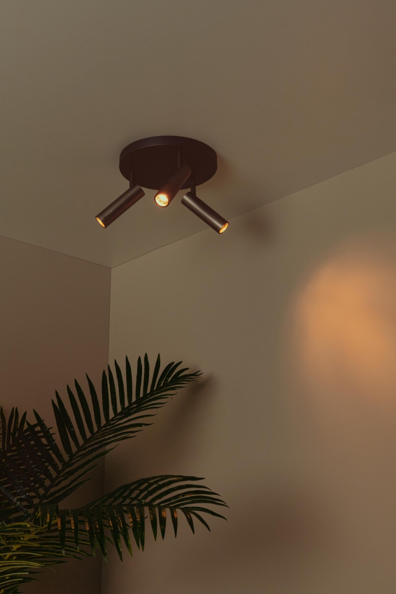 Lucide GRADO - Ceiling spotlight - Ø 25 cm - 3xGU10 (MR11) - Grey iron